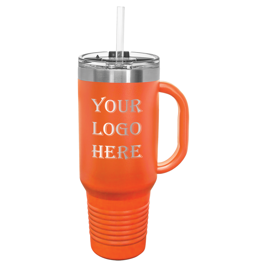 orange travel mug