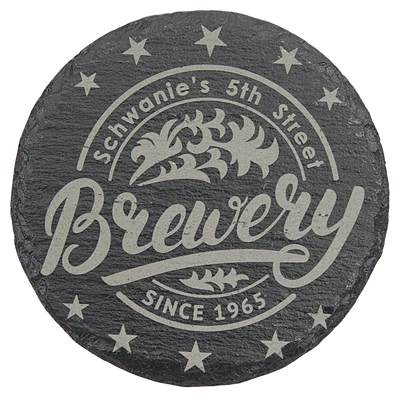 custom engraved round slate coaster
