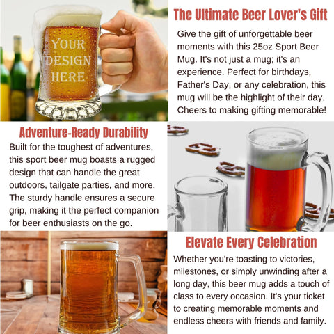 25oz Beer Mug w/ Exclusive Bulk Wholesale Pricing