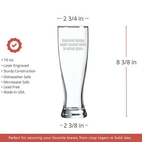 16oz Pilsner Glass w/ Exclusive Bulk Wholesale Pricing