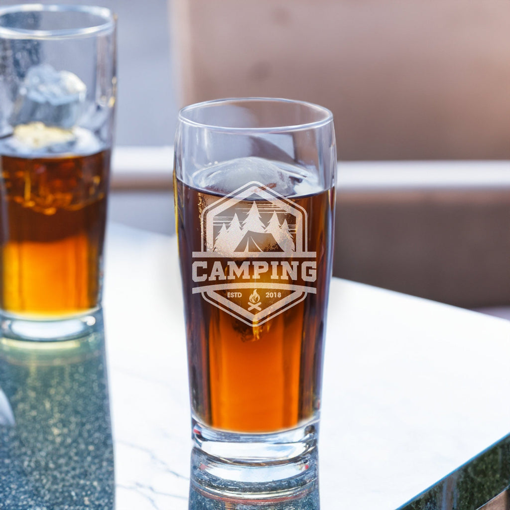 engraved beer glass